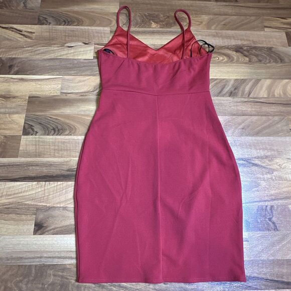 Lulus Asymmetrical Mini Dress Rust Color Spaghetti‎ Straps Size Large - Picture 3 of 6